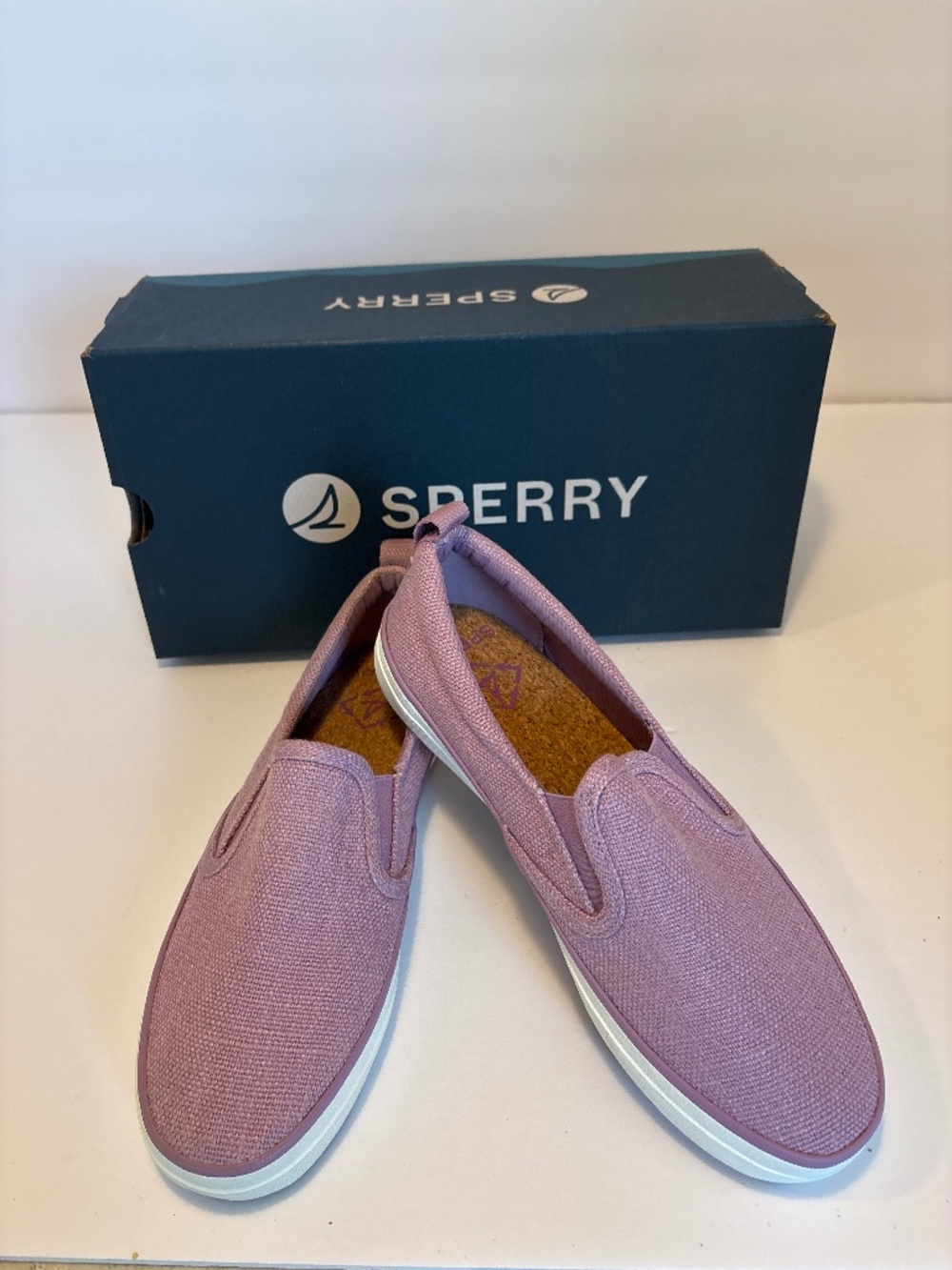 Women’s Sperry New Crest Vibe Canvas Slip On Shoes Baja Purple Size 6.5